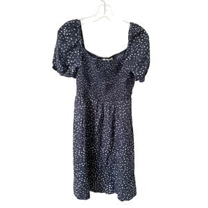 Roxy Off Shoulder Mini Dress Navy Blue White Size Medium NEW